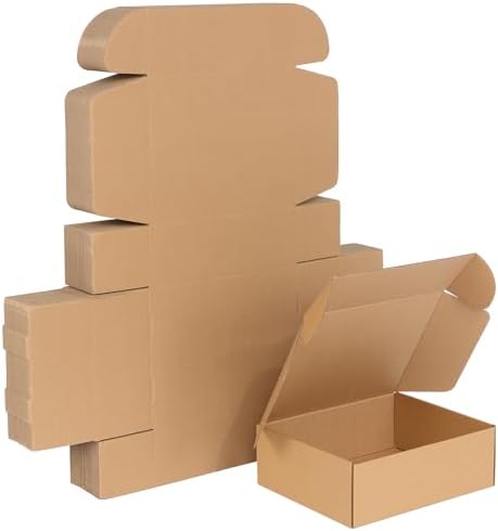 Qilery 100 Pcs 9 x 6 x 4" Shipping Boxes Corrugated Cardboard Box by Qilery