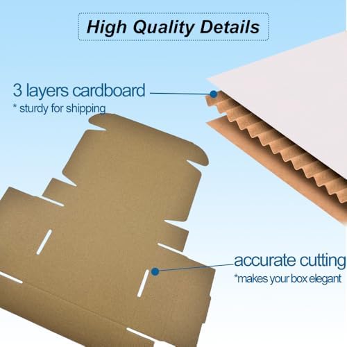 ROTCH 200 Pack 7x6x2'' Small Shipping Boxes, White, Cardboard Corrugated Mailers for Small Business (M762-W-200) - Image 3