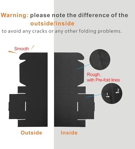 50 Pack 7x6x2'' Small Shipping Boxes, Corrugated Cardboard Mailers for Business, Black (CM762B) - Image 3