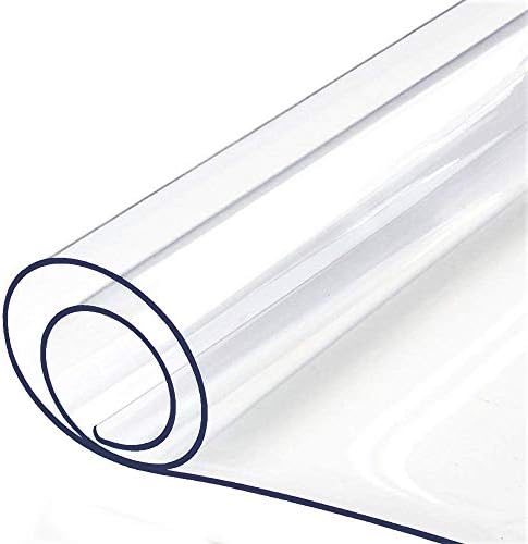 Clear Table Top Protector Plastic Wipeable Table Cloth Cover Pad Thick Protective Clear Desk Blotter Mat Cover PVC Vinyl Cloths Accent Bar Dining Tabletop Furniture Pad Waterproof 30 x 78 Inch by BigHala