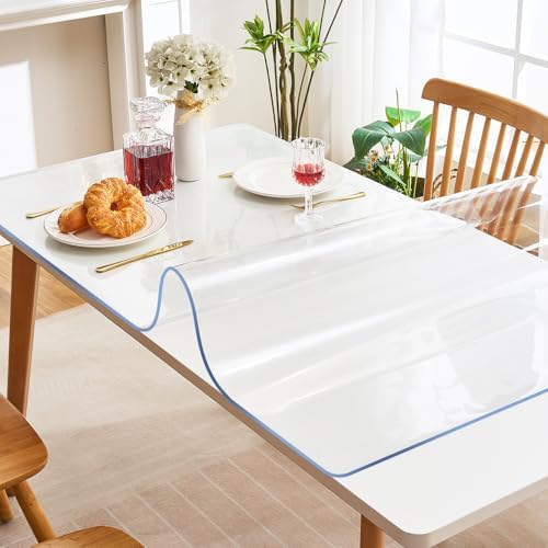 Long Eco PVC Clear Conference Table Protector - Plastic Tablecloth Screen Dining Entryway Top Cover Desktop Mat Pad Vinyl Patio Table Furniture Protector 24X108 - Image 5