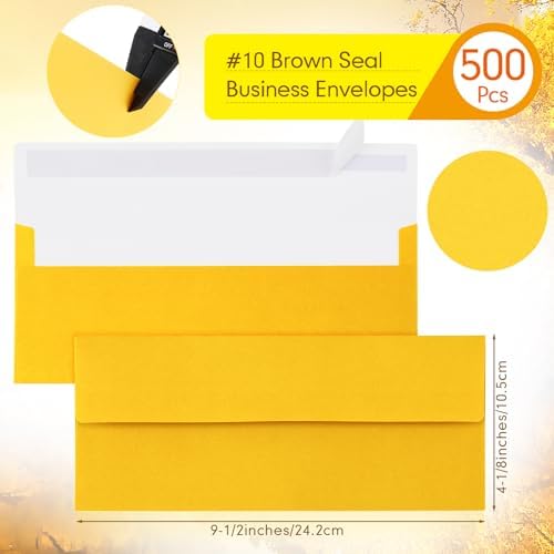 Jutom #10 Letter Size Kraft Envelopes, Gold, 500 Pcs - Image 2