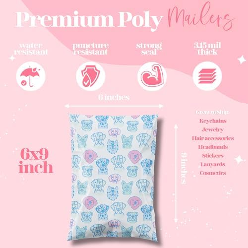 Pretty Package Store Poly Mailer 6x9, Pretty Pups, 100 Pack - Image 3