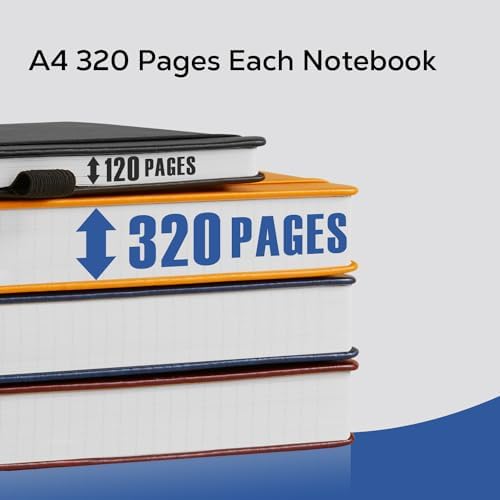 FOCUS DAY Hardcover Journal Notebook 8.5 x 11, 320 Pages Large A4 Notebook Journal College Ruled for School Work, Big Leather Journal for Writing Women Men, 100Gsm Lined Paper, Blue - Image 3