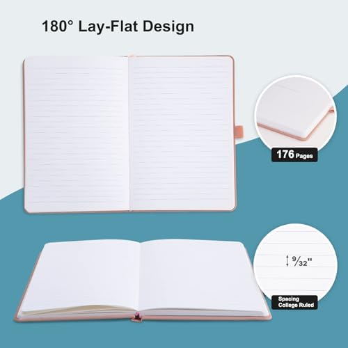 Comix 4 Pack Lined Journal Notebooks for Work, 176 Pages, 5.5"x8.3" - Image 3