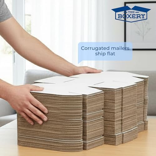 The Boxery Corrugated Mailers White Tuck Shipping Boxes (4x3x3) - Image 6