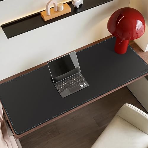 CENNBIE Leather Desk Mat Large, 43.6" x 23.6" Extended Mouse Pad (Black) - Image 2