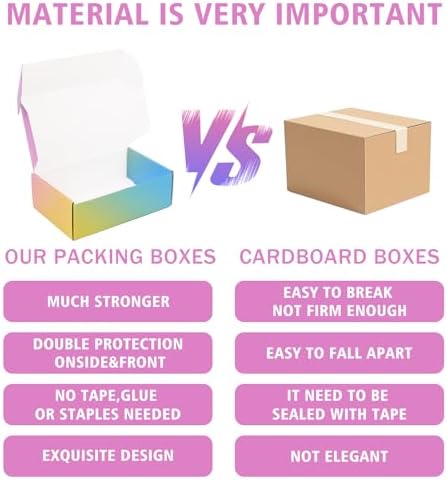 Shipping Boxes for Packaging 9x6x2", 45 Pack Colorful Corrugated Cardboard Boxes, Paper Mailing Boxes for Small Business - Image 4