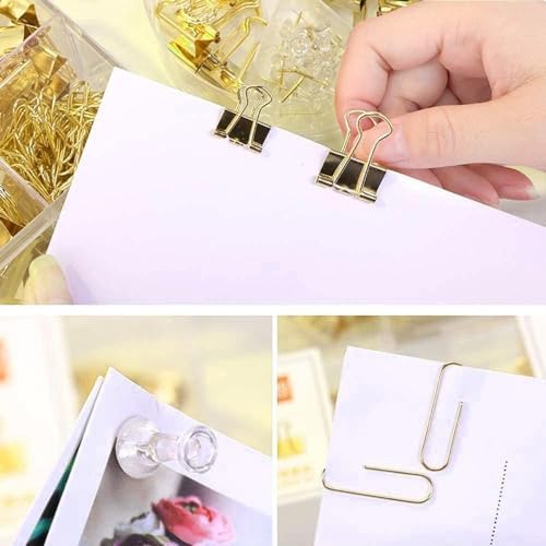 Paper Clips Binder Push Pin Set, Assorted Sized Binder Clips - Image 5