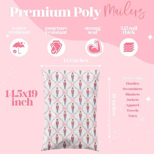 Pretty Package Store Designer Poly Mailers 14.5x19, Nutcracker, 100 Pack - Image 3