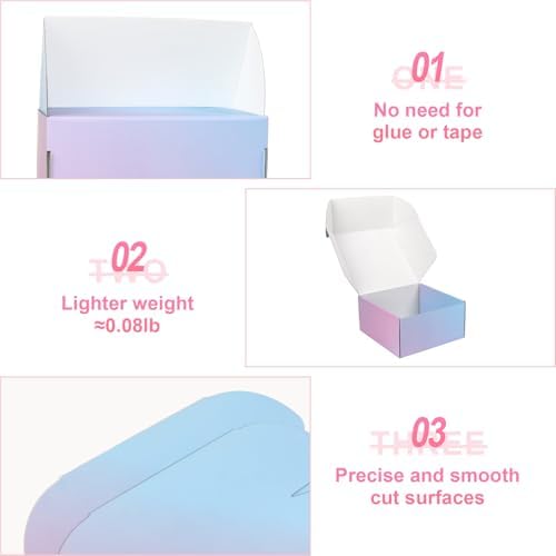4"x4"x2" Purple Shipping Boxes for Packaging Small Business, 45 Pack Mailer Boxes Corrugated Cardboard Mailing Box - Image 4