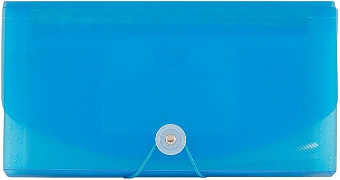 JAM PAPER Accordion Folders - 13 Pocket Plastic Expanding File - Check Size - 5 x 10 1/2 - Blue - Sold Individually - Image 3