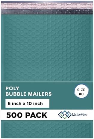 Green Bubble Mailers 6x10, Self Seal Poly Padded Envelopes #0, 500 Pack by MAILERVIEW