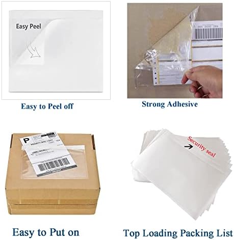 7.5'' X 5.5'' Packing Slip Envelope Pouches, Shipping Label Sleeves, Top Loading Packing List Mailing Envelopes, Clear Shipping Sleeves for Labels (1000Pcs) - Image 4