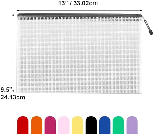 36pcs Mesh Zipper Pouch Bags,A4 Letter Size Zipper Mesh Document Pouch - Image 2