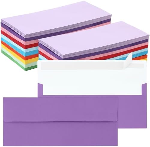 Jutom #10 Letter Size Kraft Envelopes, 10 Colors, 500 Pcs by Jutom