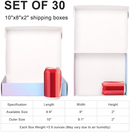 Shipping Boxes 10"x8"x2" Cardboard Boxes: 30-Pack Purple Gradient Mailer Box - Boxes for Packaging Small Business - Image 2