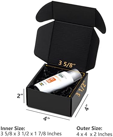 Timirog Small Shipping Boxes 4x4x2 Inch 25 Pack Black Corrugated Cardboard - Image 2