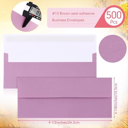 Jutom #10 Letter Size Kraft Envelopes, Pink Purple, 500 Pcs - Image 2