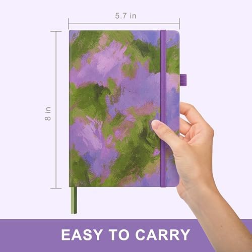 &And Per Se Dotted Journal Notebook, A5 Hardcover Aesthetic Dotted Notebook – 160 Pages 100gsm Thick Dot Grid Paper, 3 Sticker Sheets – Gift-Ready Journaling Kit for Women (Lavender Grove) - Image 2