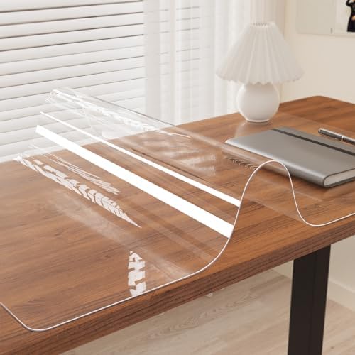 Oterri Clear Writing Desk Pad, 16’’x30” Heat Resistant Waterproof PVC Round Edge Durable Desk Protect Mat, Anti-Static Writing Mat Table Protector by Oterri
