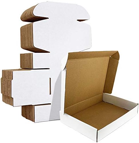 HORLIMER 11x8x2 inches Shipping Boxes Set of 25, White Corrugated Cardboard Box Literature Mailer by HORLIMER