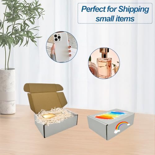 ROTCH 200 Pack 6x4x2'' Small Shipping Boxes White, Cardboard Corrugated Mailers (M642-200-W) - Image 5