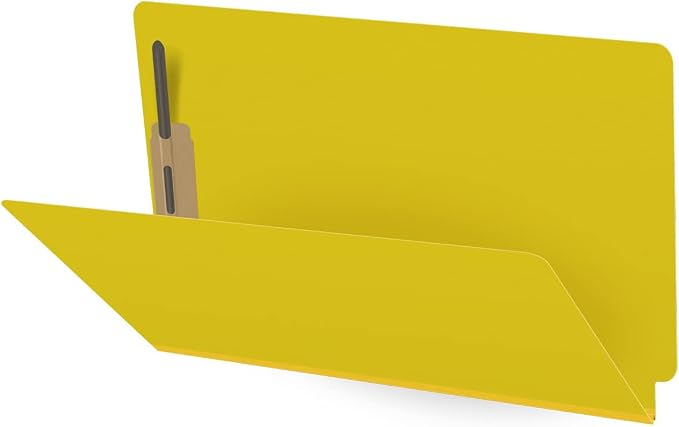 Ecom Folders End Tab Pressboard File Folders | Legal Size 25 Pt Stock with 2" Tyvek Expansion | Full Cut Tabs for Medical Charts, Legal Documents & Office Records | Yellow, Box of 25 by Ecom+Folders
