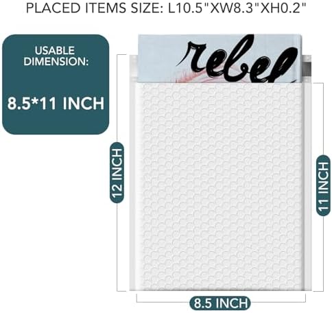 METRONIC Bubble Mailers 8.5x12" Padded Envelopes White 25 Pack Self Seal - Image 2
