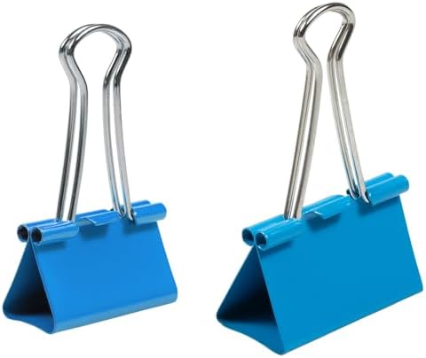 JAM PAPER Colorful Binder Clips Assortment - Medium & Large Size - Blue Binderclips - 27 Clips/Pack - Image 2
