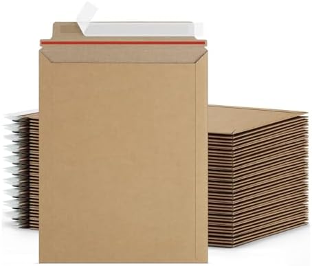 PSBM 100 PCS 7 x 9 Inch Kraft Rigid Photo Mailers, Cardboard Shipping Envelopes, Mailers for Shipping Photos, CDs, Documents, Catalogue, Or any Flat Object by PackagingSuppliesbymail