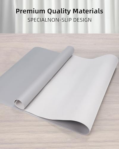 Extra Large Desk Mat 63"x17" - Non-Slip Office Desk Pad for Home & Work, Waterproof Keyboard Mouse Pad, Oversized Desk Protector for Laptop & Gaming (Light Grey) - Image 2