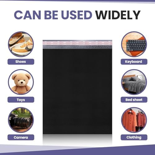 Black Bubble Mailers 14.50x20, Self Seal Poly Padded Envelopes #7, 100 Pack - Image 3
