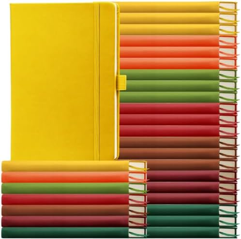 Laumoi 28 Pack A5 PU Leather Lined Notebook Journal, Vibrant Color,Simple by Unknown
