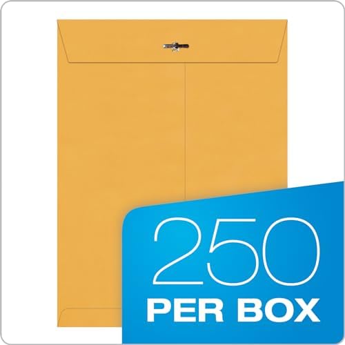 Quality Park 9 x 12 Clasp Envelopes with Deeply Gummed Flaps, Great for Filing, Storing or Mailing Documents, 28 lb Brown Kraft, 250 per Box (37590) - Image 5