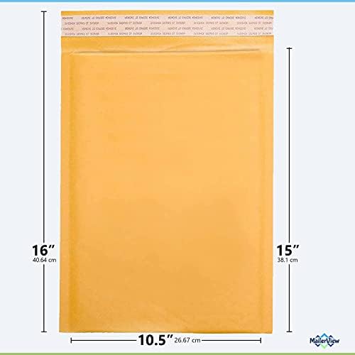 Kraft Bubble Mailers 10.5x16, Self Seal Padded Envelopes #5, 100 Pack Bulk - Image 2
