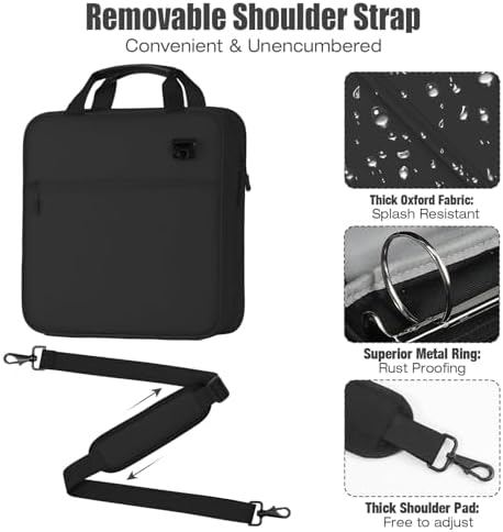 MoKo Zipper Binder, 2 Inch 3 O Ring, 5 Tab File Folders, 500 Sheets, Black - Image 4