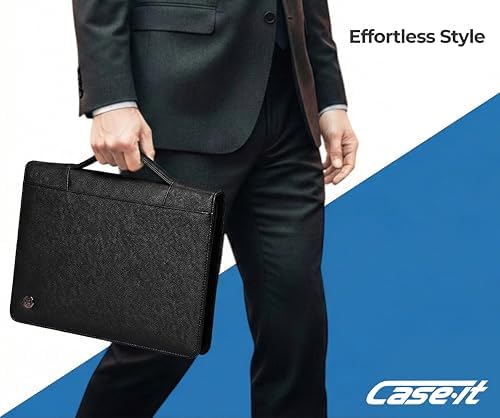 Case-it Zipper Padfolio | Letter Size | 3-Ring Binder | PAD-40 Black - Image 6