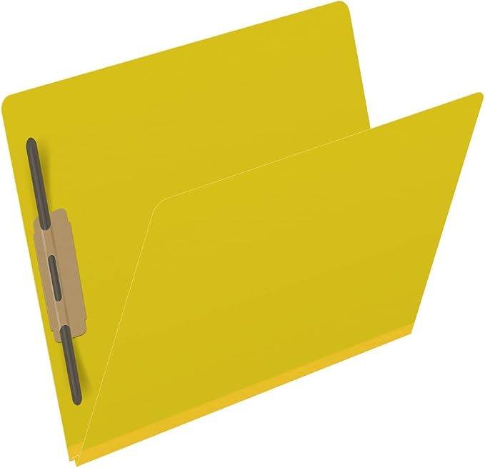 25 Pt. Pressboard Classification Folders, Full Cut End Tab, Letter Size, No Dividers, Yellow (Box of 25) - Image 2