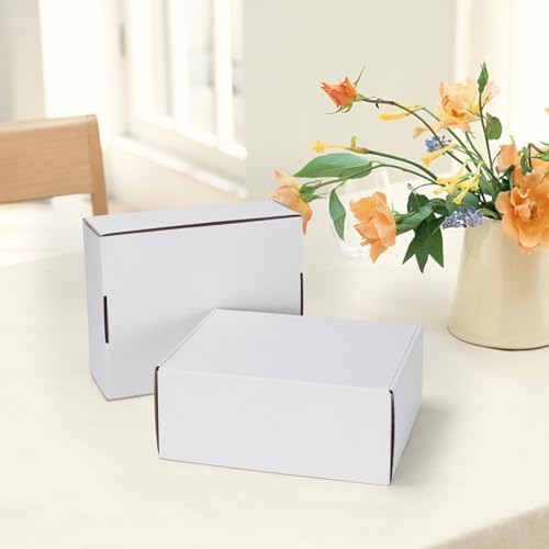 HORLIMER 10x8x4 inches Shipping Boxes Set of 20, White Corrugated Cardboard Box Literature Mailer - Image 5