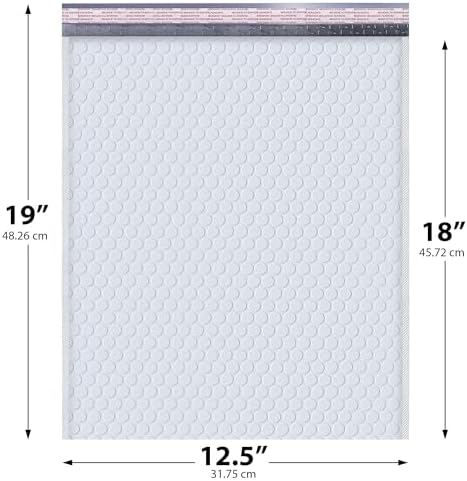 Arctic White Bubble Mailers 12.5x19 Poly Padded Envelopes #6 50 Pack - Image 2