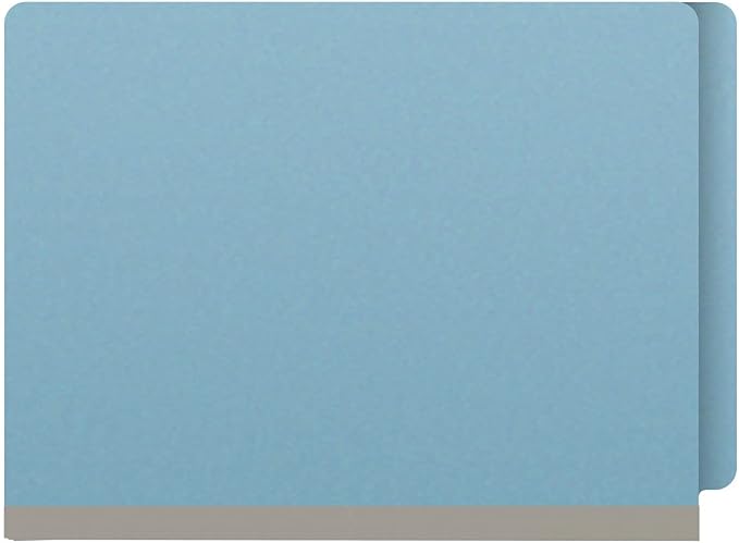 25 Pt. Pressboard Classification Folders, Full Cut End Tab, Letter Size, No Dividers, Light Blue (Box of 25) - Image 3