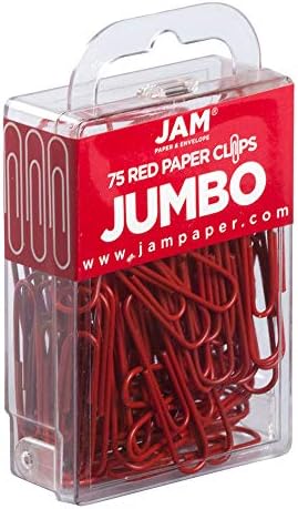 JAM PAPER Colorful Jumbo Paper Clips - Large 2 Inch - Red Paperclips - 75/Pack - Image 2