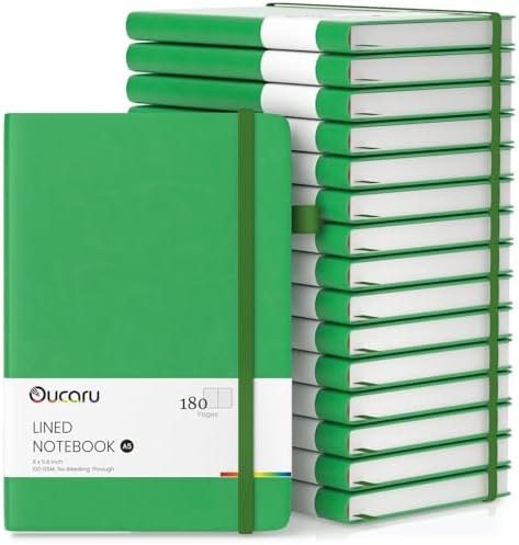 Oucaru 16 Pack Bulk Journal Notebook, A5 Lined Notebook Set, 180 Pages by Oucaru