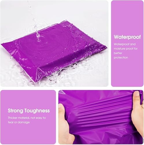 Metronic Poly Mailers 12X15.5 500Pack, Strong Adhesive Shipping Envelopes for Clothing, Waterproof Shipping Bags for Small Businesses, Flexible Mailers Poly Bags Packages Bags Purple - Image 2
