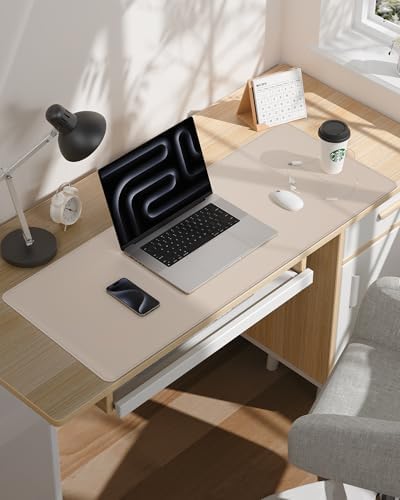 AFIING Leather Desk Pad Protector,48" x 17", Beige - Image 6