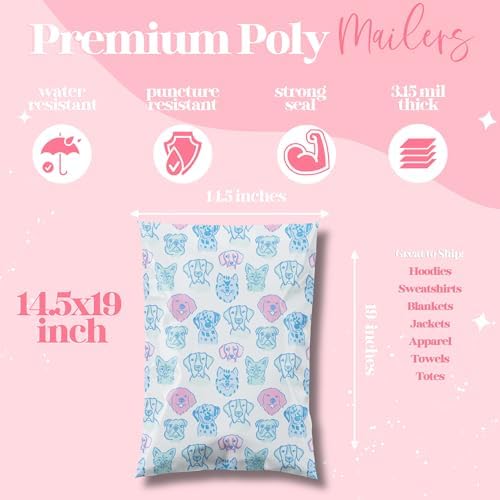 Pretty Package Store Poly Mailers, 14.5x19, Pretty Pups, 100 Pack - Image 3