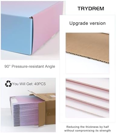 10x8x2 Shipping Boxes 40 Pack, Purple Gradient Mailer Packaging Box, Corrugated Cardboard Boxes for Gift Small Business Literature - Image 3