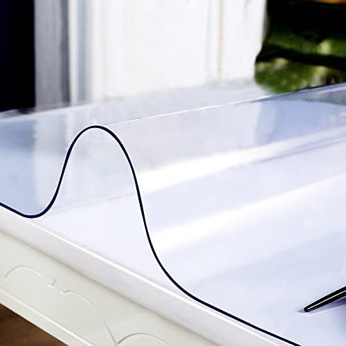 PVC Table Cover Protector Clear Plastic Dining Room Tablecloth Desk Pad Mat Sqaure 24x24 Wooden Furniture Coffee Glass Sofa Side Cabinet Top Protection Countertop Rectangular Table Cloths Waterproof - Image 2