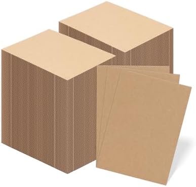 RLAVBL 200 Pack 5x7 Corrugated Cardboard Sheets, Flat Cardboard Inserts for Shipping, Mailing, Packing, DIY Crafts by RLAVBL